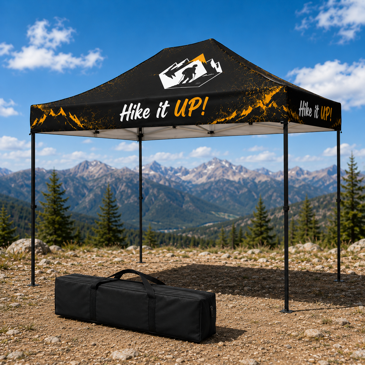 Premium 10x15 Custom Canopy Tent – HEX Aluminum Frame (Black) & 17" Valance (Dye-Sublimation Printing)