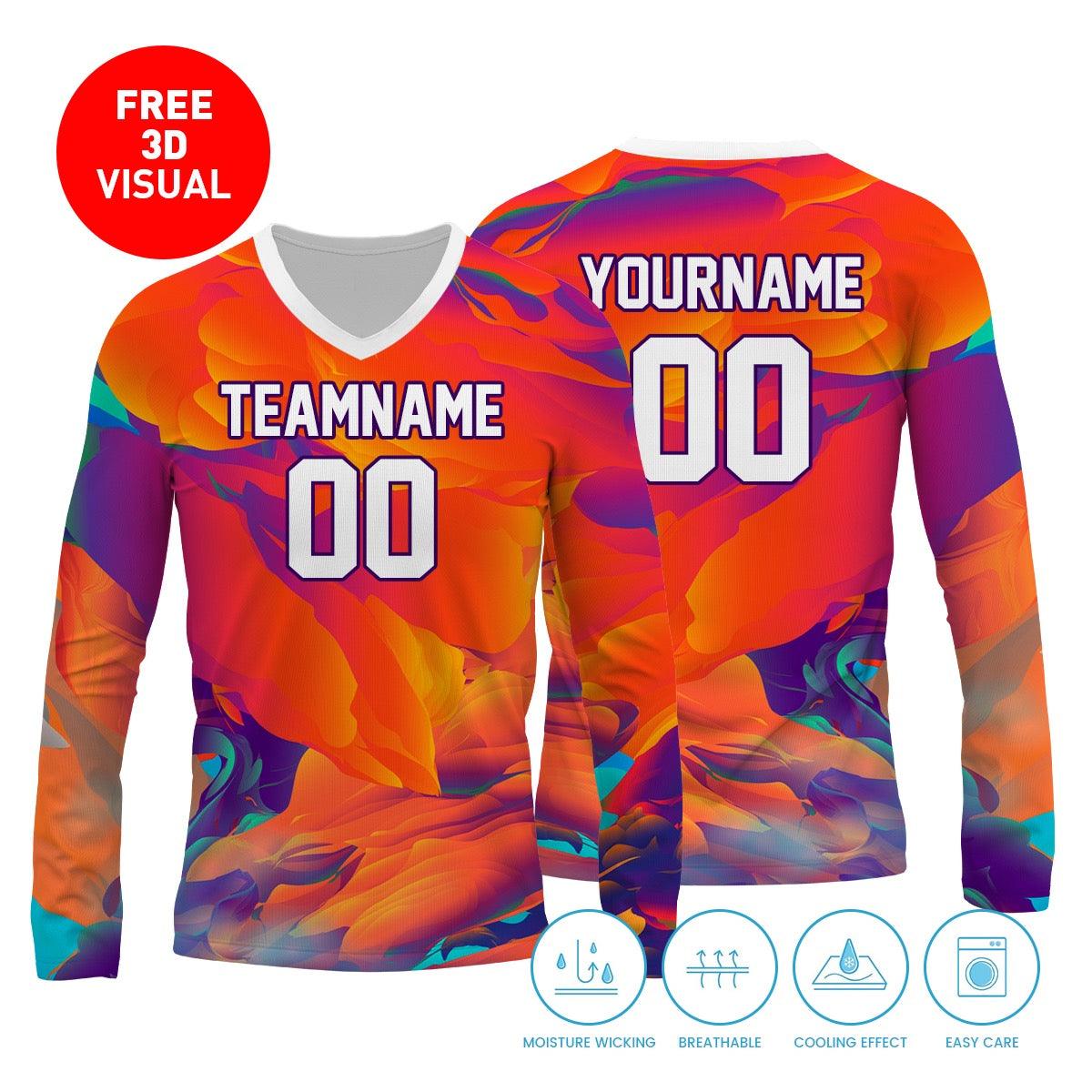150GSM Mesh Jersey Long Sleeve V- neck (Full Dye Sublimation)#500004