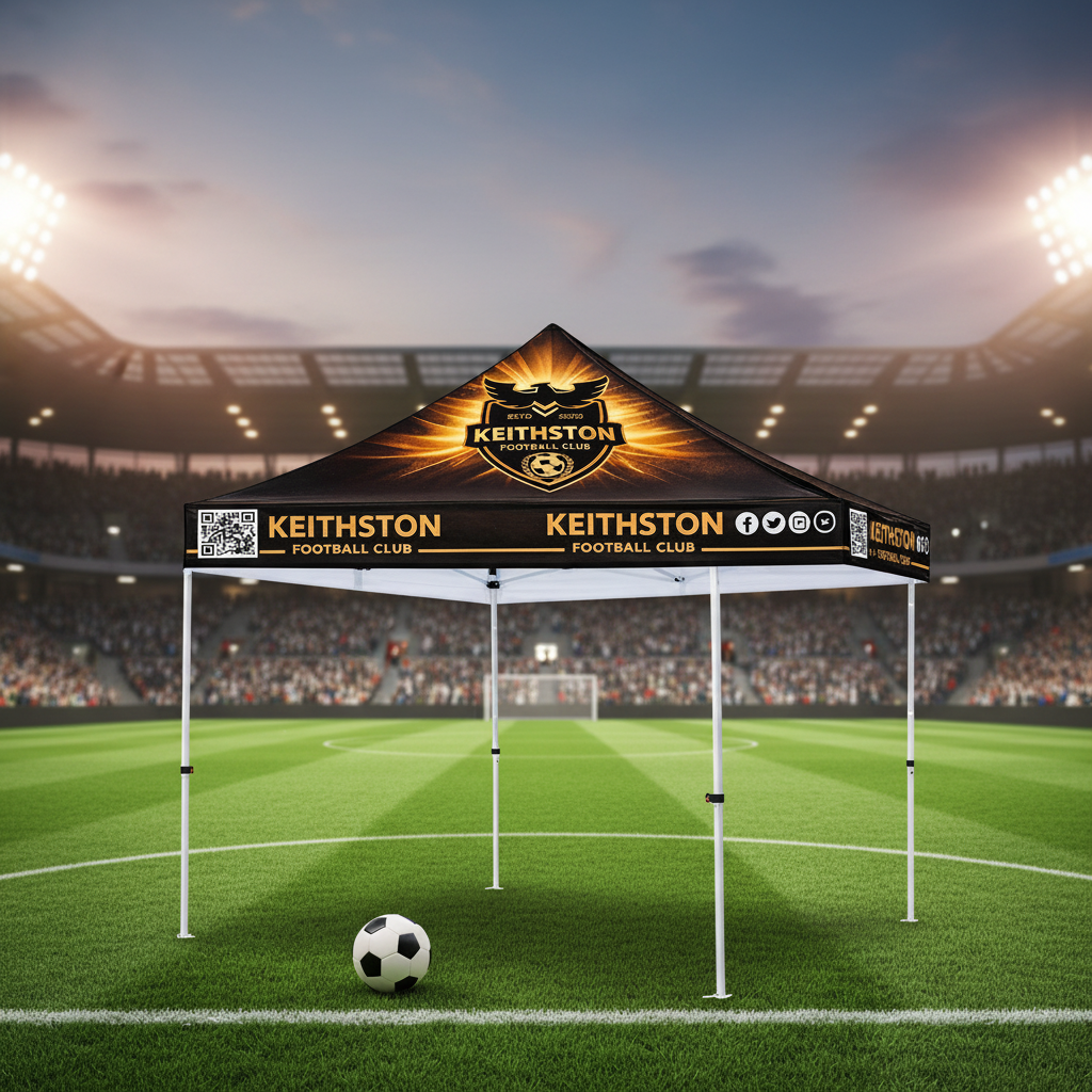 PACKAGE #1 ~ Premium 10x10 Custom Canopy Tent – Frame of Choice (HEX Aluminum or Steel) & 17" Valance (Dye-Sublimation Printing)