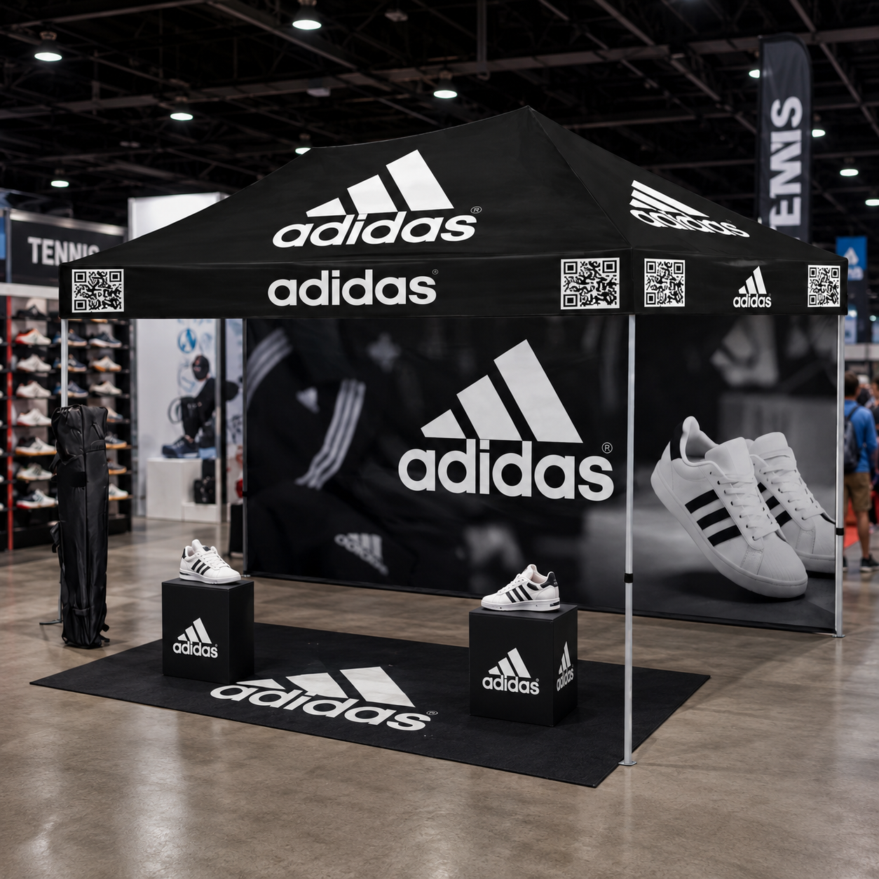 Premium 10x15 Custom Canopy Tent – HEX Aluminum Frame (Silver) with Full Back Wall & 17" Valance (Dye-Sublimation Printing)
